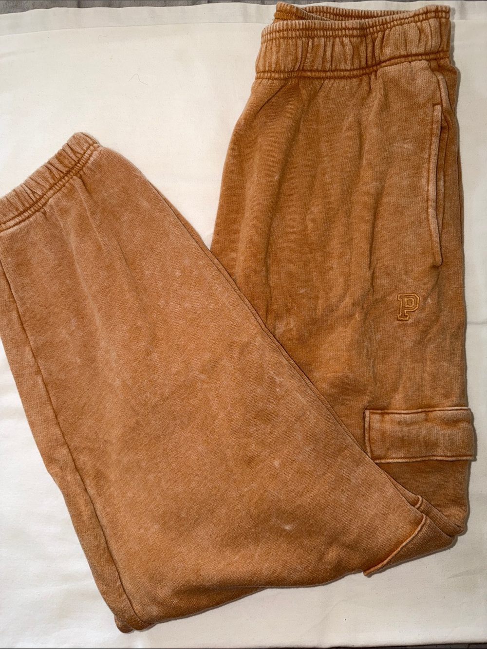 PINK Victoria's Secret Rust Brown Washed Joggers Size Small